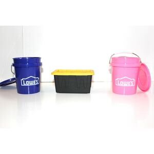 Lowes pink and blue mini bucket and a mini tote new